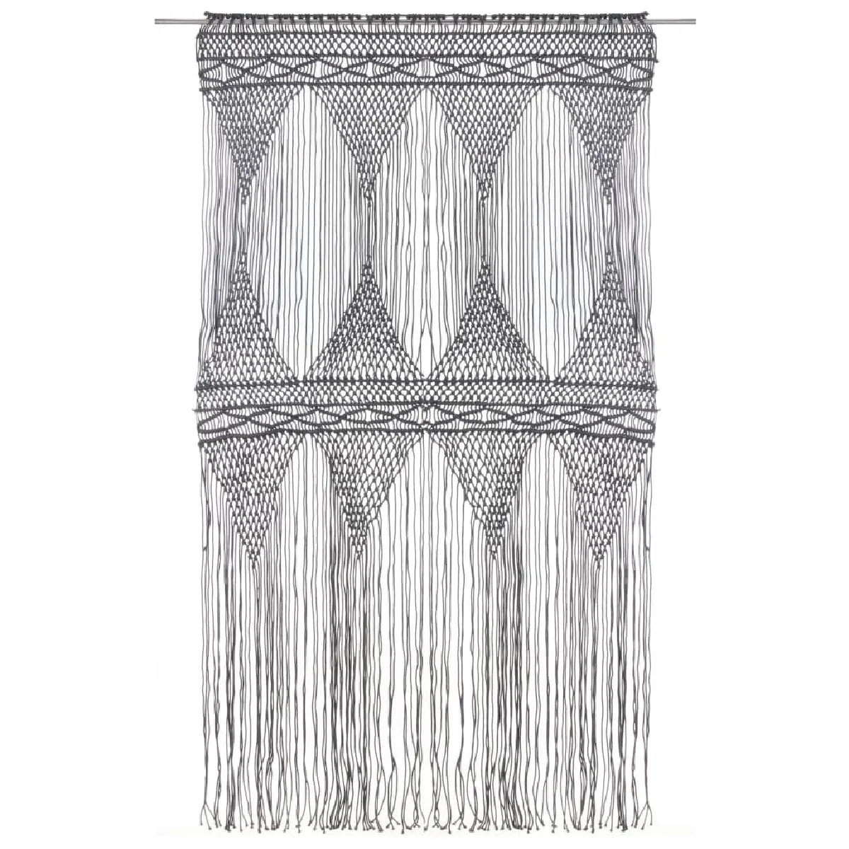 vidaXL Rideau macramé Anthracite Coton