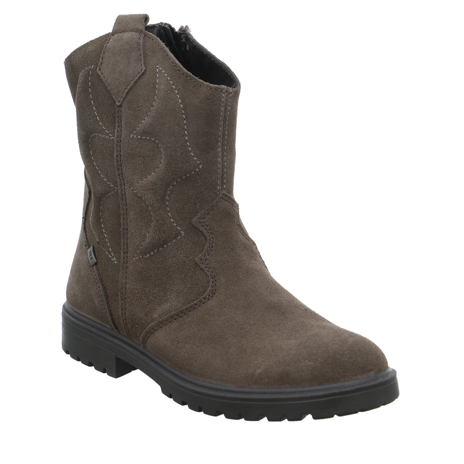 SCHUHENGEL Mädchen-Winter-Bottine Taupe Leder  Stiefelette
