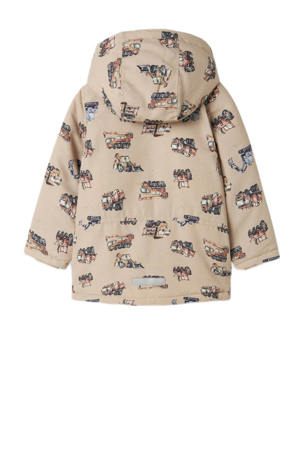 NAME IT winterjas NMMMAX met all over print beige/bruin/blauw