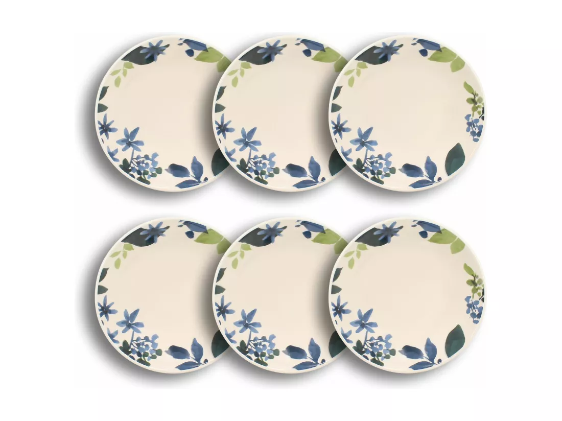 Novastyl - Lot 6 Assiettes Creuses Bleuet 20.5cm En Gres