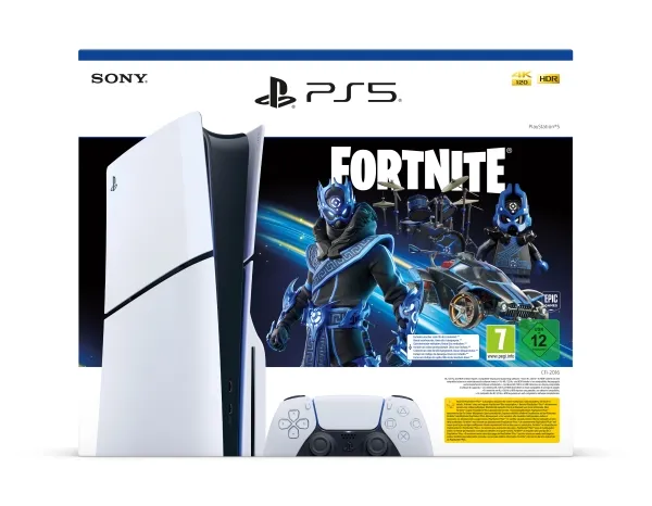 Sony PlayStation 5 Slim - Fortnite Cobalt Star Bundle - Spilkonsol - 8K - HDR - 1 TB SSD - Astro's Playroom