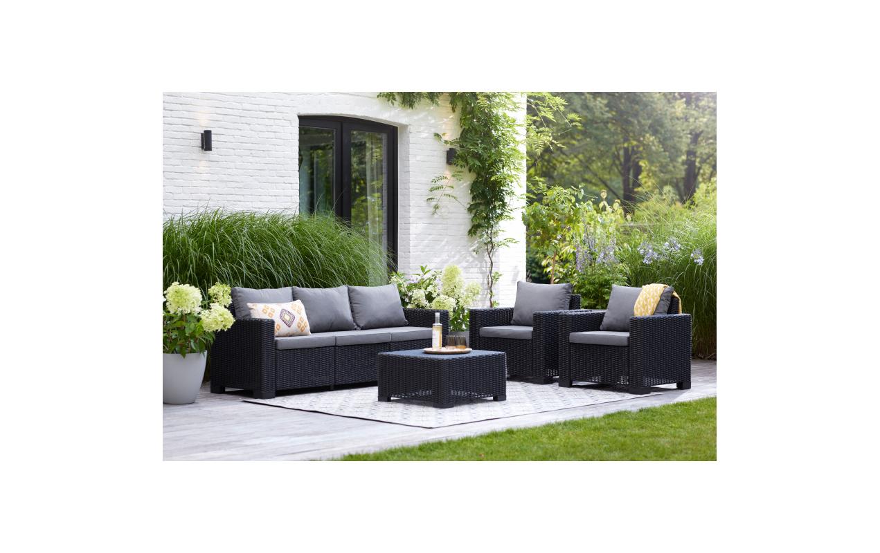 California 3er Sofa, Graphit, inkl. Kissen<br>Outdoor-Sofa