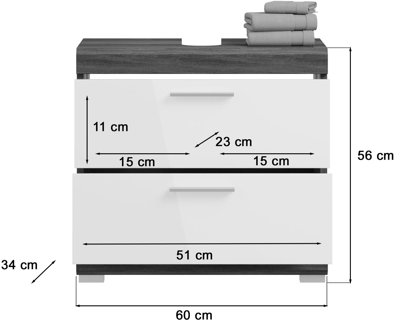 INOSIGN Badmöbel-Set »Siena, 2 tlg., bestehend aus: Waschbeckenunterschrank, Spiegelschrank« Set, TOPSELLER!, 2 Stk. tlg.