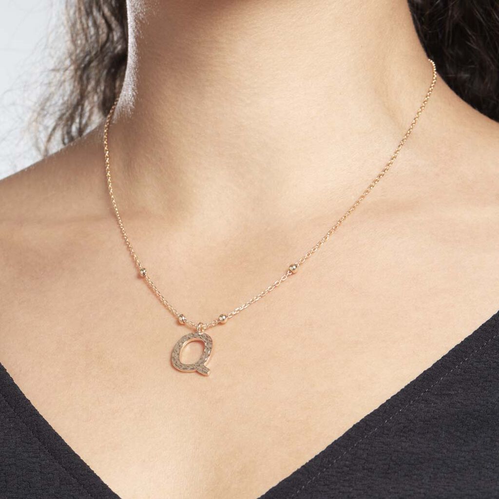 Collier Plaqué Or Jaune Lettra