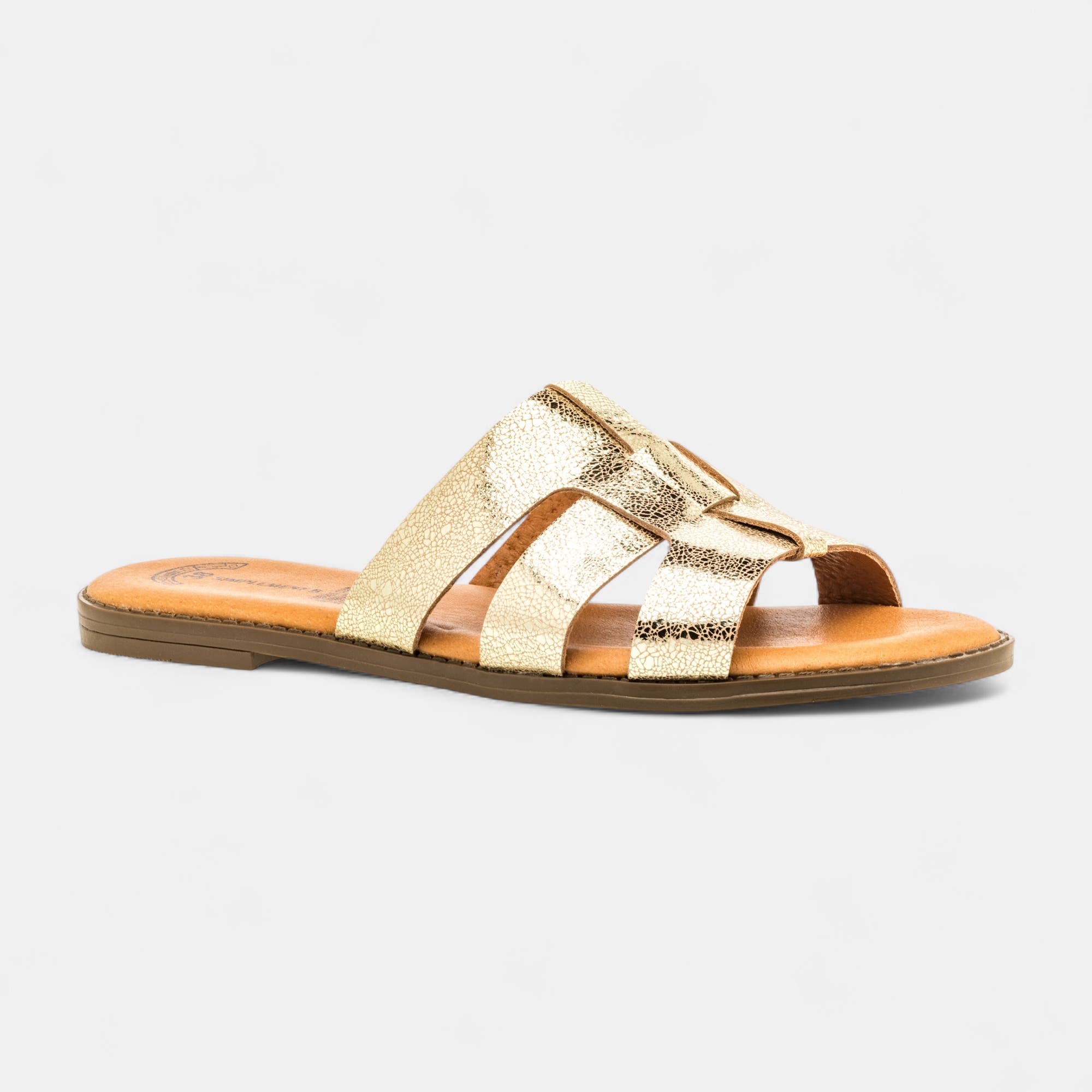 Mules Femme en cuir or