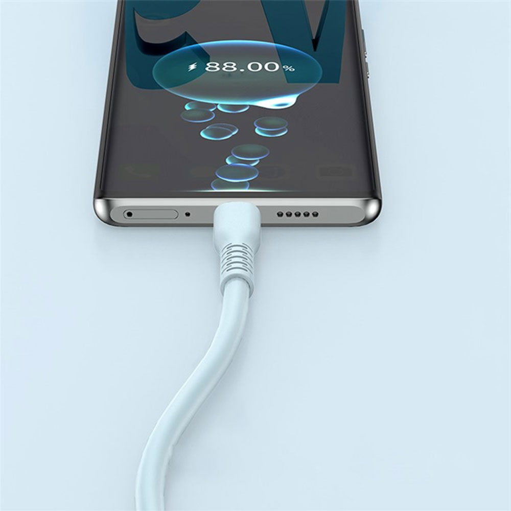 (2m) 6A USB A auf USB C Silikon Ladekabel Fast Charge Datenkabel - Türkis