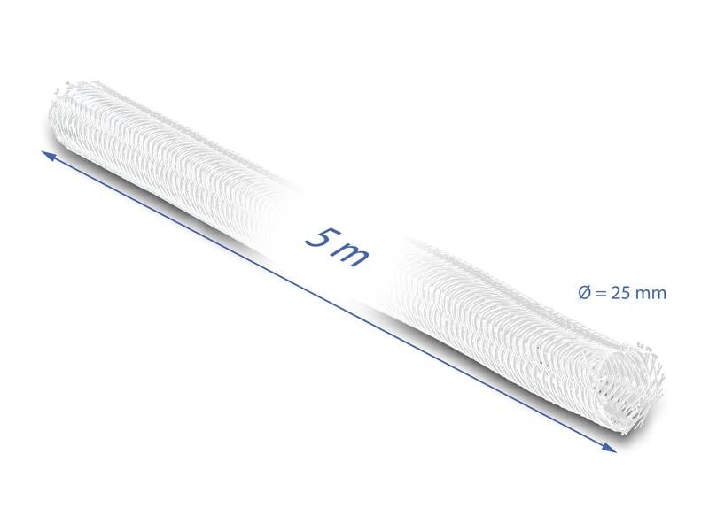 Delock Geflechtschlauch Selbstschliessend 5 m x 25 mm Weiss Delock Geflechtschlauch selbstschliessend 5 m x 25 mm weiss