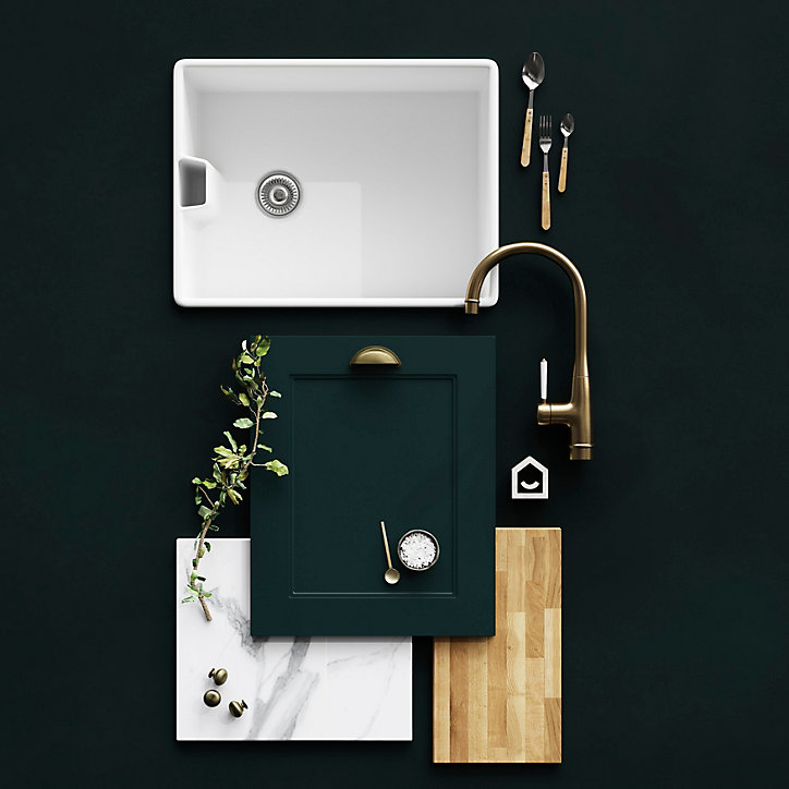 Plan de travail compact aspect marbre blanc GoodHome Nepeta L. 300 x P. 62 x ép. 1,2 cm