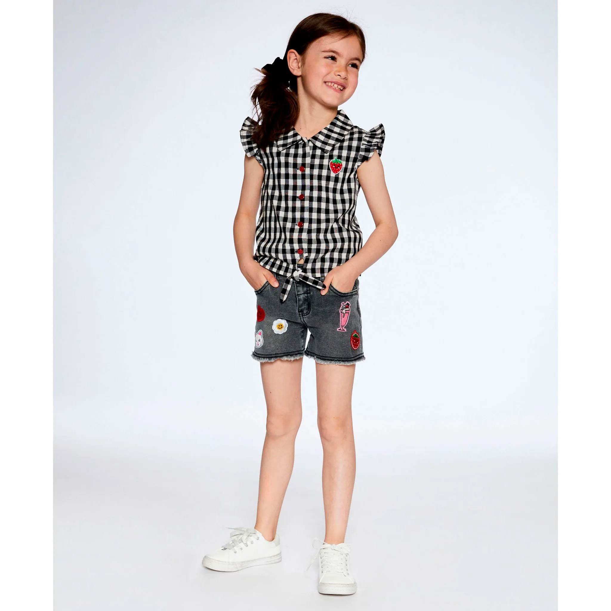 Deux par Deux Blouse Vichy Fraise 7-10ans