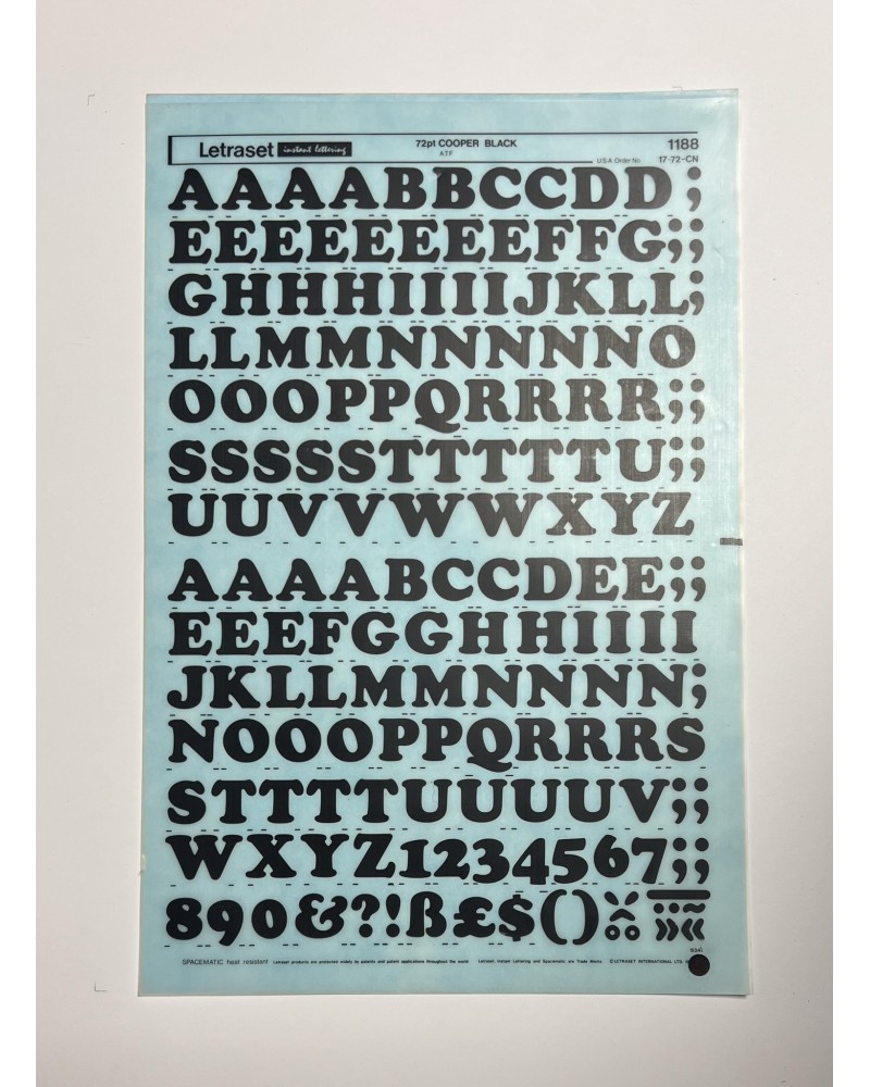 letraset-1188- COOPER BLACK - 72pt