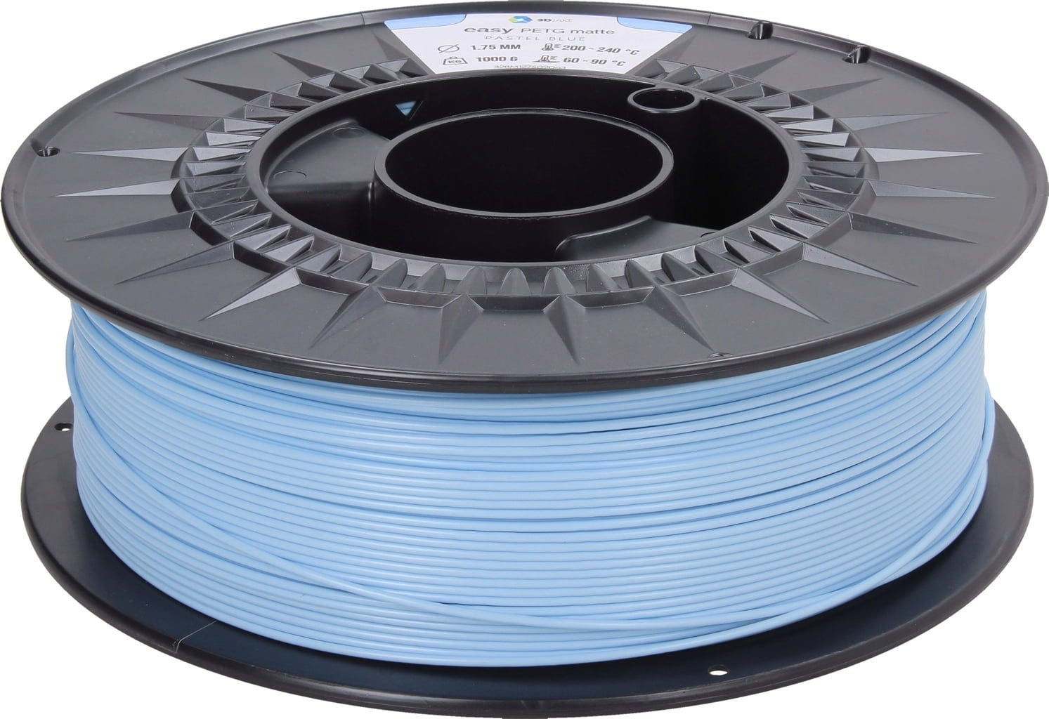 3DJAKE  easyPETG Matte Pastellblau, 1,75 mm / 1000 g    Modifiziertes PETG mit mattem Oberflächenfinish in Pastellblau