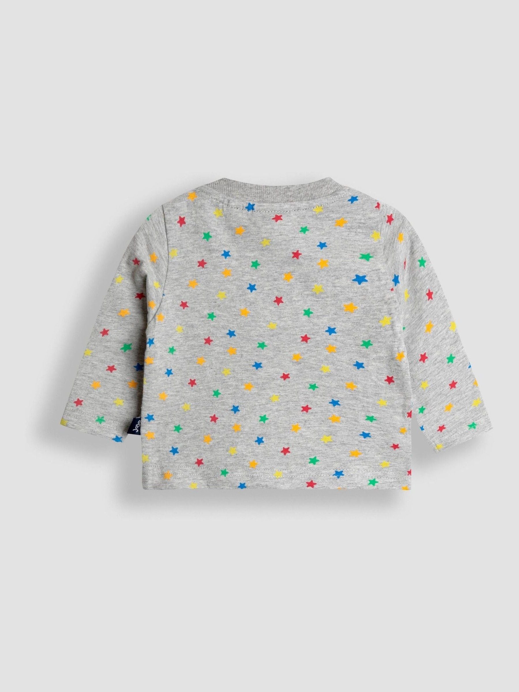 Marineblauw space - JoJo Maman Bébé 2-delige set van tuinbroek met applicatie en top met print