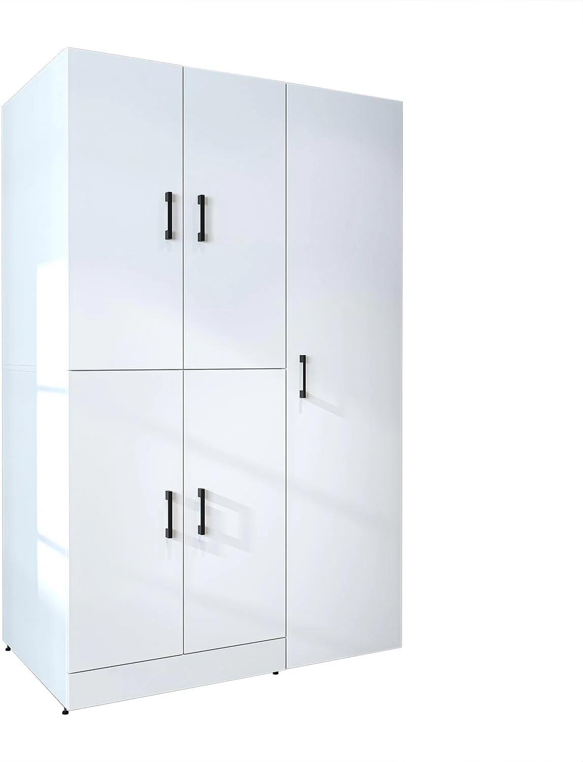 ROOMART Dora - Armoire de machine à laver - Pour sèche-linge et machine à laver - En 4 couleurs - Avec portes et panneau coulissant - Blanc - Chêne blanc - Chêne anthracite - Chêne blanc (chêne blanc)