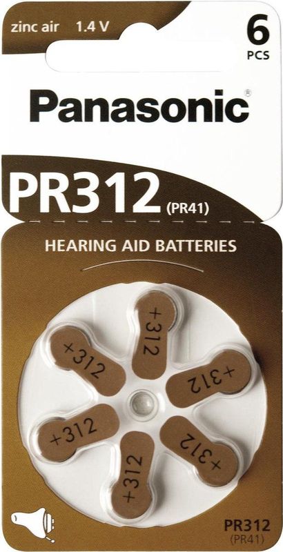 Panasonic - PR-312/6LB - Knoopcellen - 6er Pack