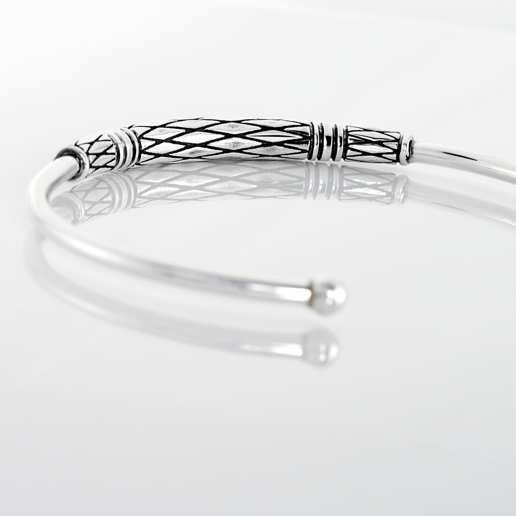 Bracelet Jonc Mike Argent Blanc
