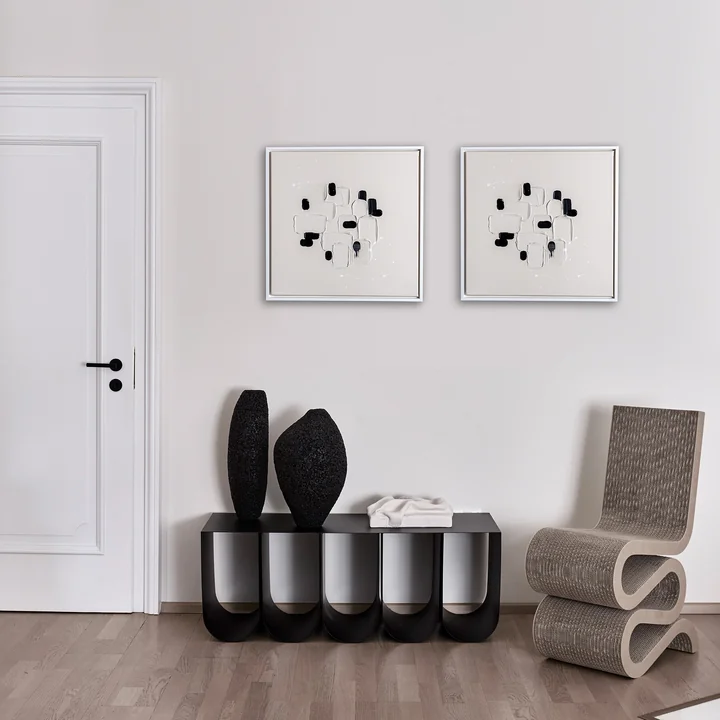Studio Mykoda - SAHAVA Kasbah 1, 80 x 80 cm, beige hell / Rahmen weiss
