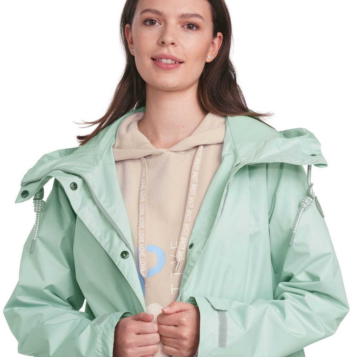 Gina Damen Parka in Unifarben salbei