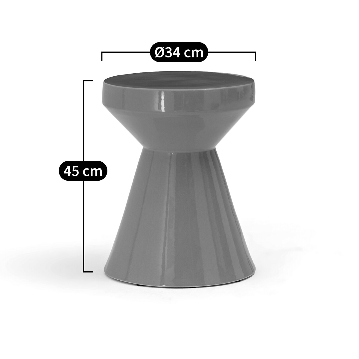 LA REDOUTE INTERIEURS<br>Mesa lateral ou de cabeceira de cerâmica MATMAT