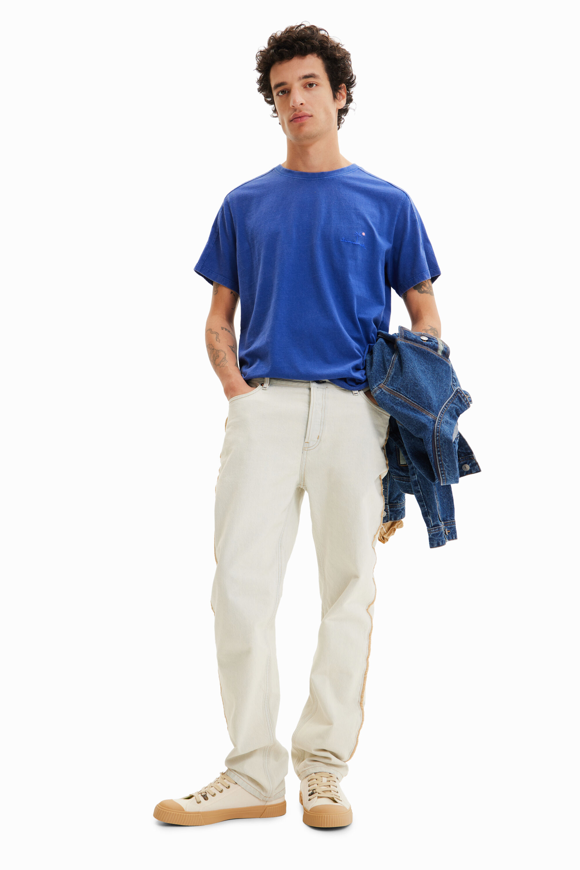 T-shirt uni brodé