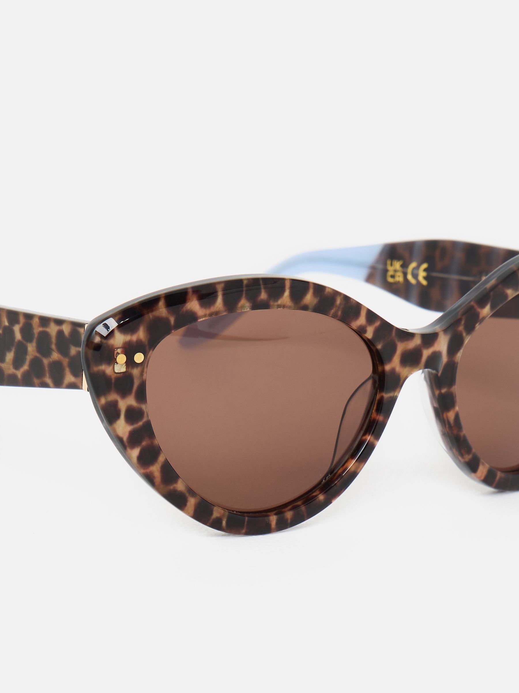 Oliver Bonas Leopard Print Cat Eye Acetate Sunglasses