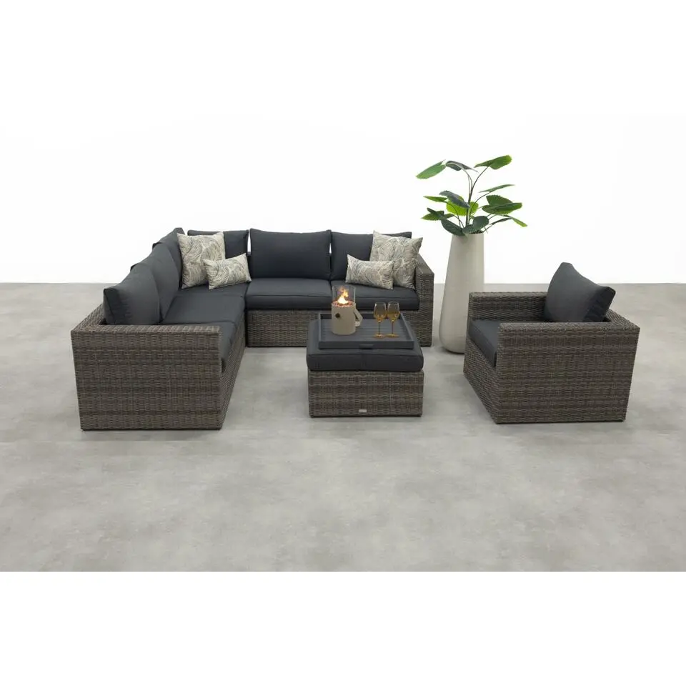 Atlanta wicker loungeset 5-delig – Organic grey - Garden impressions