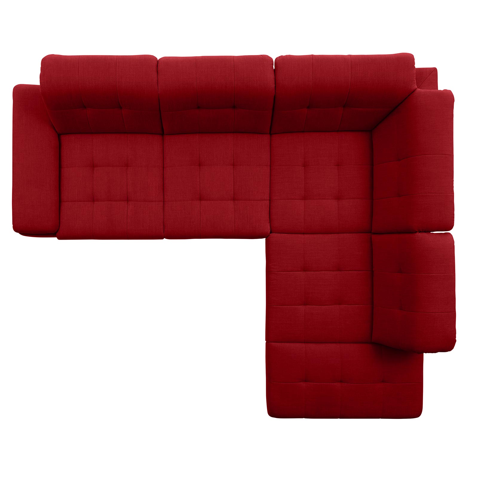 polsterpower Ecksofa - Miro bordeaux - Basismodell - Ottomane rechts