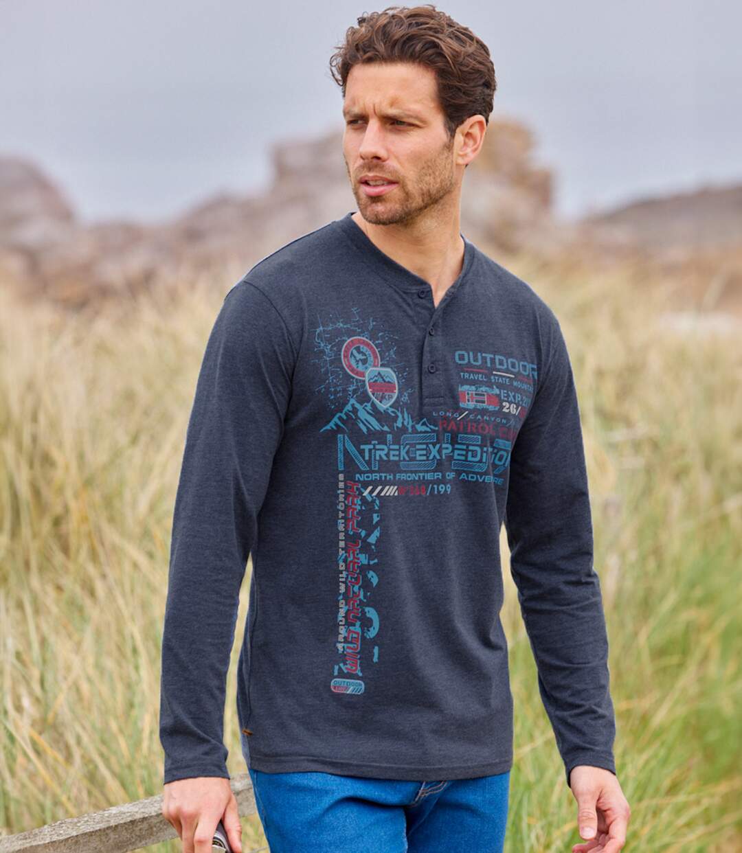 Lot de 2 Tee-Shirts Col Tunisien Passion Outdoor