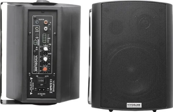 VivoLink VLSP65AB - Højttalere - til PA-system - 2.0-kanal - 30 Watt - 2-vejs - sort