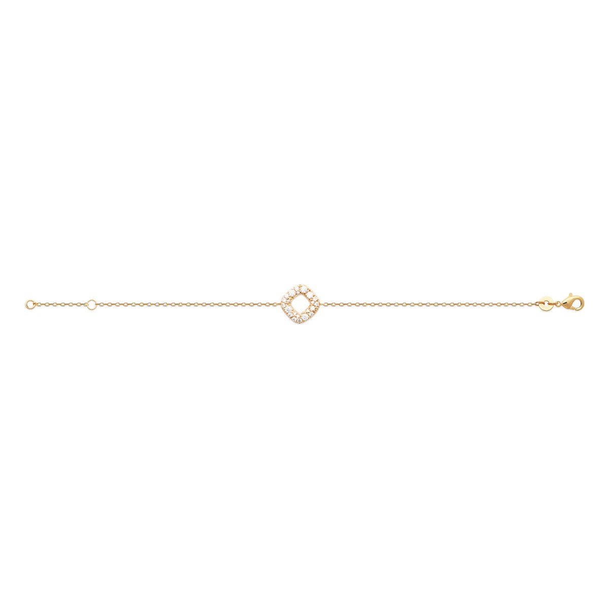 Bracelet Brillaxis carré pavé plaqué or