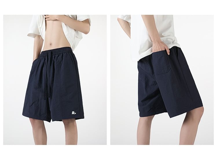 AXEN - Bermudashorts met trekkoord en letters
