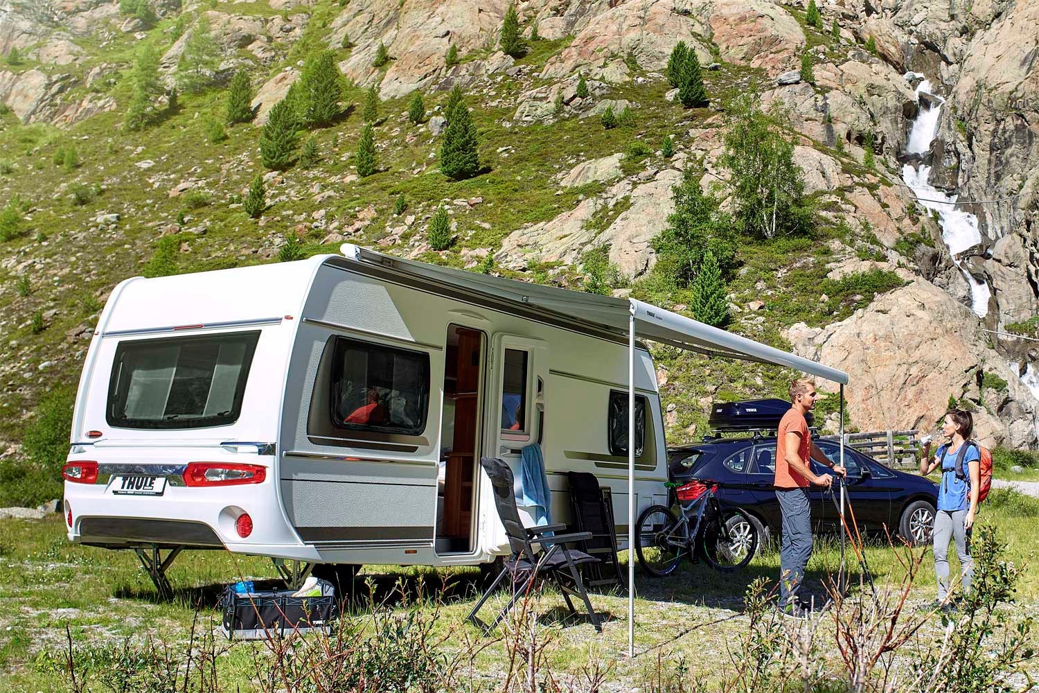 Thule Omnistor 6300 Dachmarkise Gehäusefarbe Eloxiert Tuchfarbe Mystic Grey 3,25 m