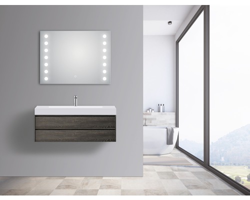 LED badkamerspiegel Zilver Hollywood 80x60 cm