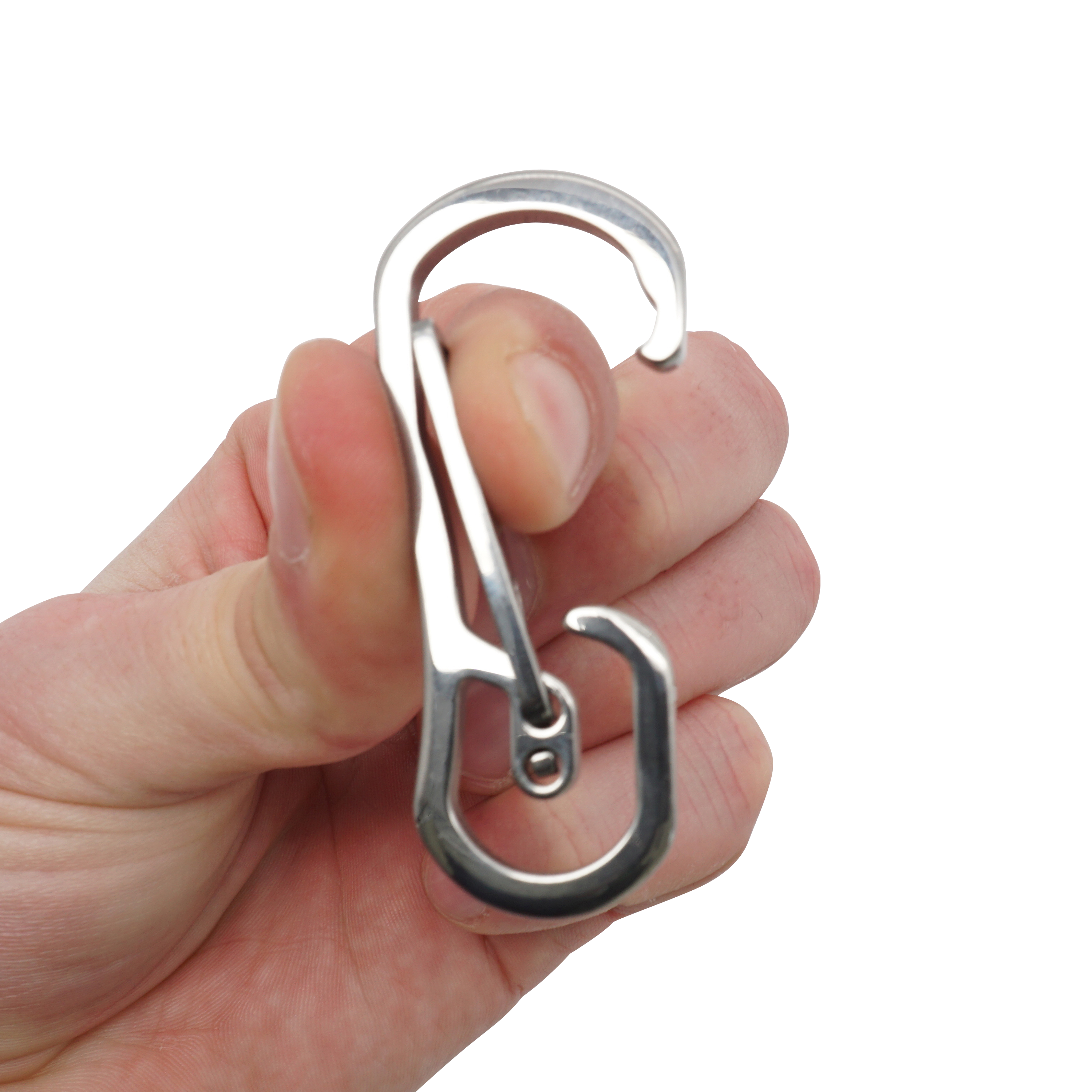 Edelstahl Karabiner Schlüsselanhänger Zubehör Halter mit Spaltring - Silber