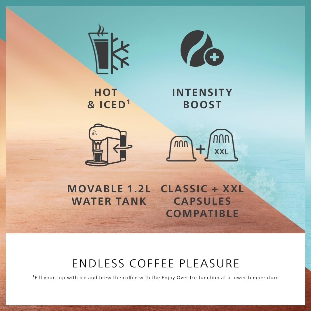 Philips L'OR BARISTA Absolu Kapsel-Kaffeemaschine - 19 Bar System, Dual-Kapselerkennung, über Eis genießen, Intensitäts-Boost, XXL Kapseln kompatibel, Satinweiß (LM9512/00)