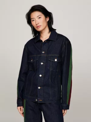 Jaqueta jeans listrada Tommy x Pendleton New York