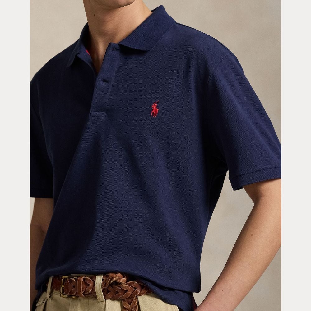 Tailored Fit Pique Herre Navy