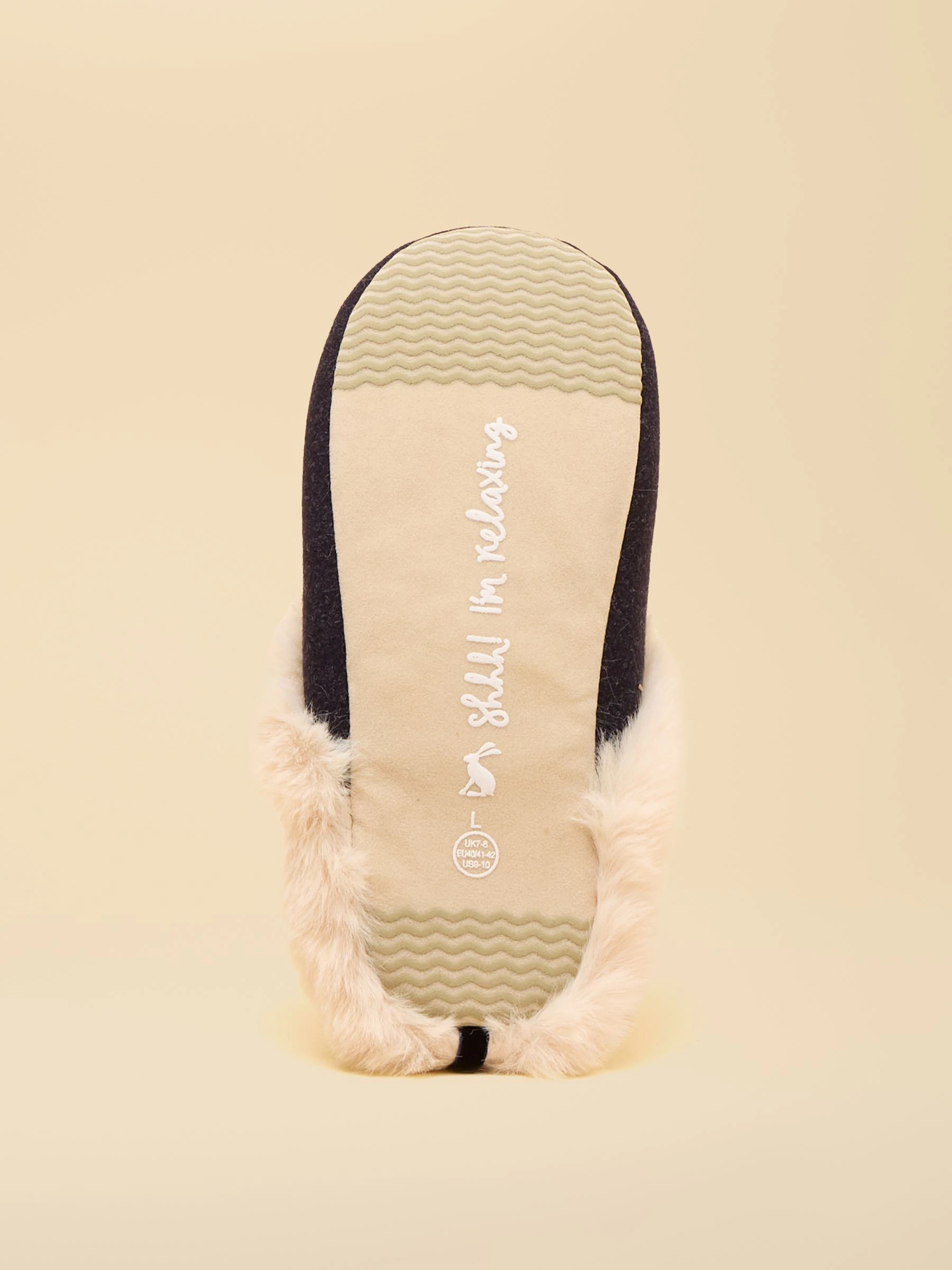 Marineblauw met hondenprint - Joules slippet luxe pantoffels