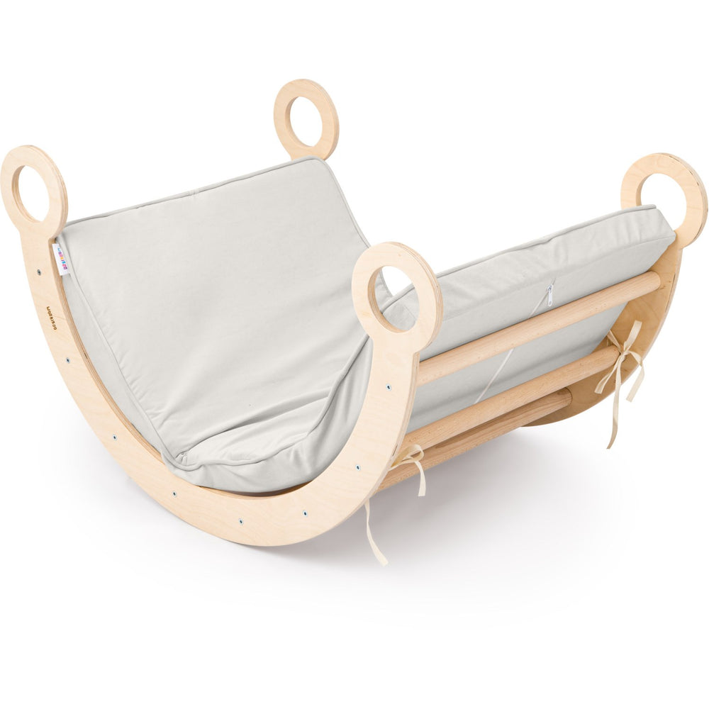 Køb Woobiboo Natural Montessori Rocker Med Gray Madras M