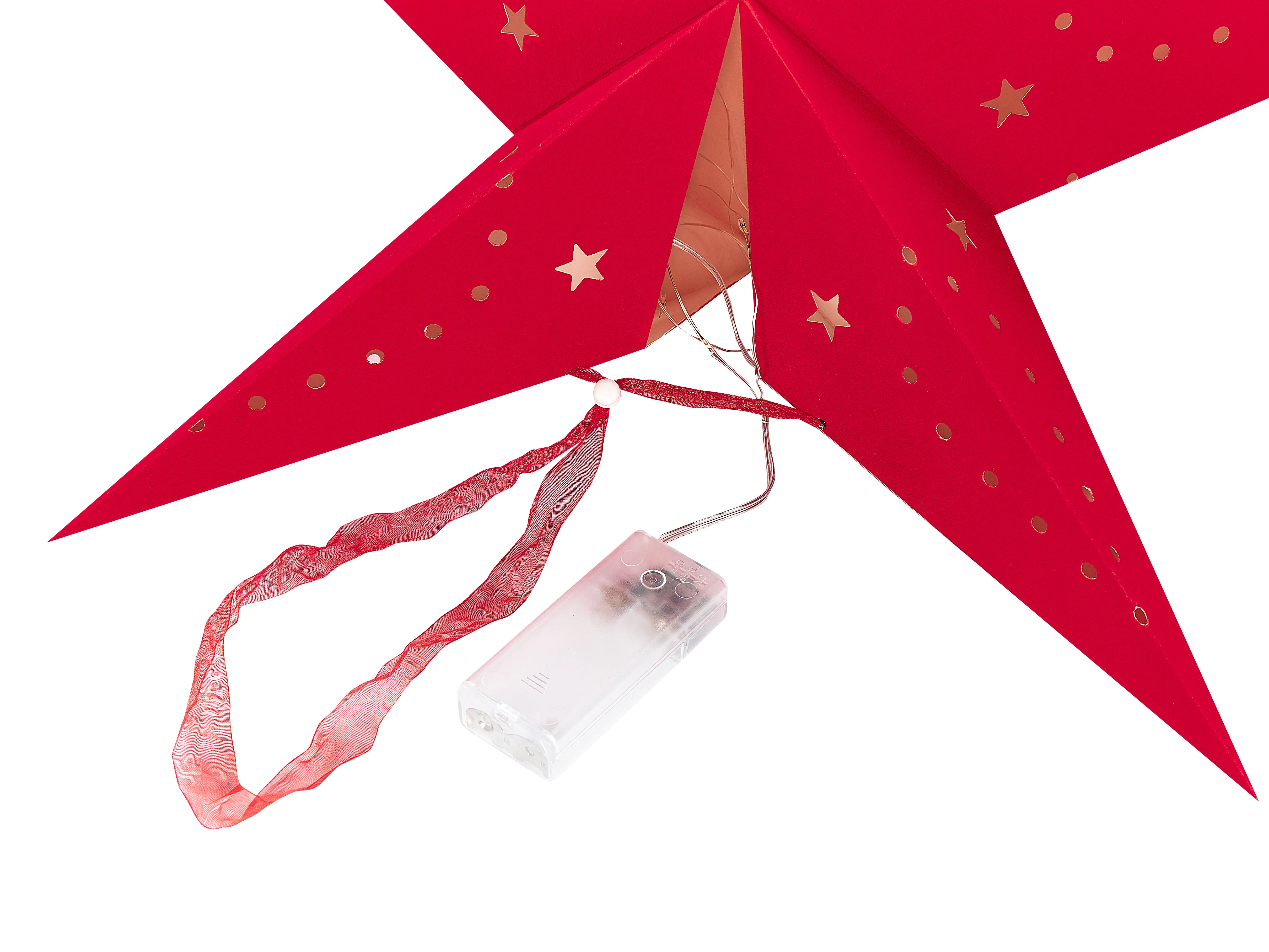 Set van 2 hangende decoraties LED MOTTI Ster 45 cm Rood