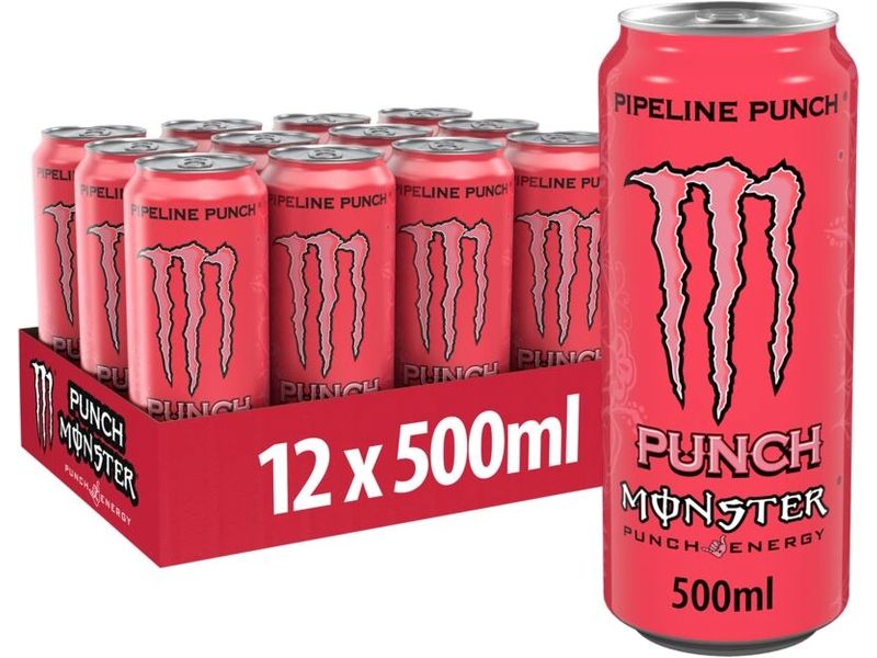 Monster Energy Drink Pipeline Punch 12 x 500 ml Erfrischendes Getränk mit Taurin, Inositol und Vitamin B