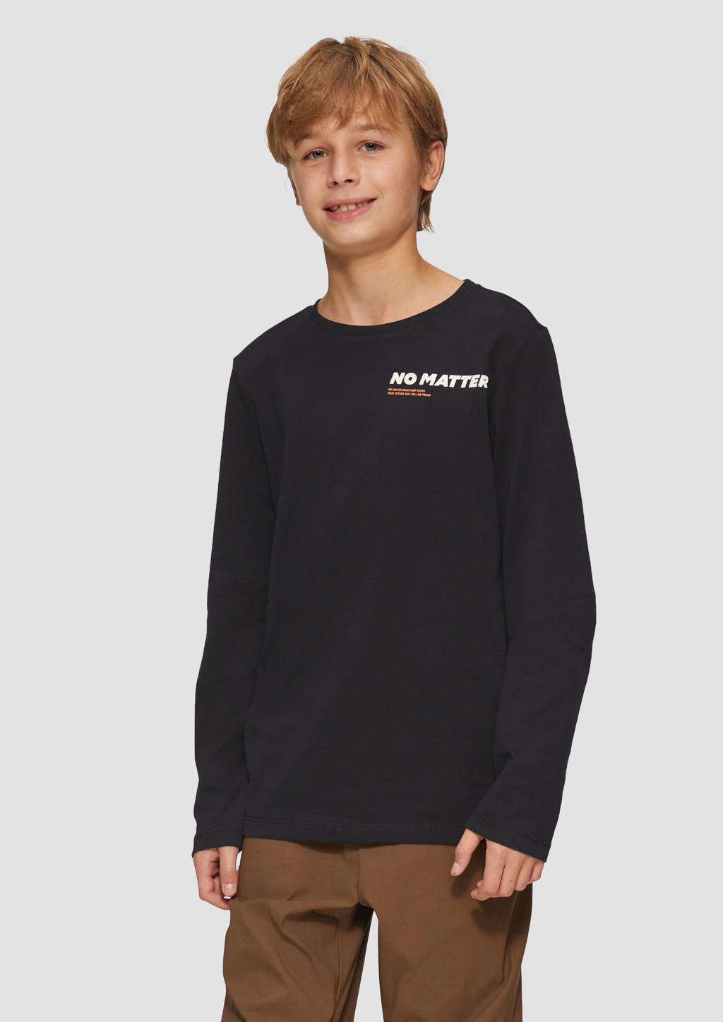 s.Oliver longsleeve met backprint zwart