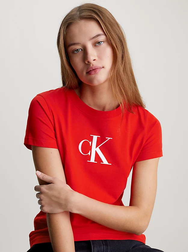 Camiseta slim fit com monograma