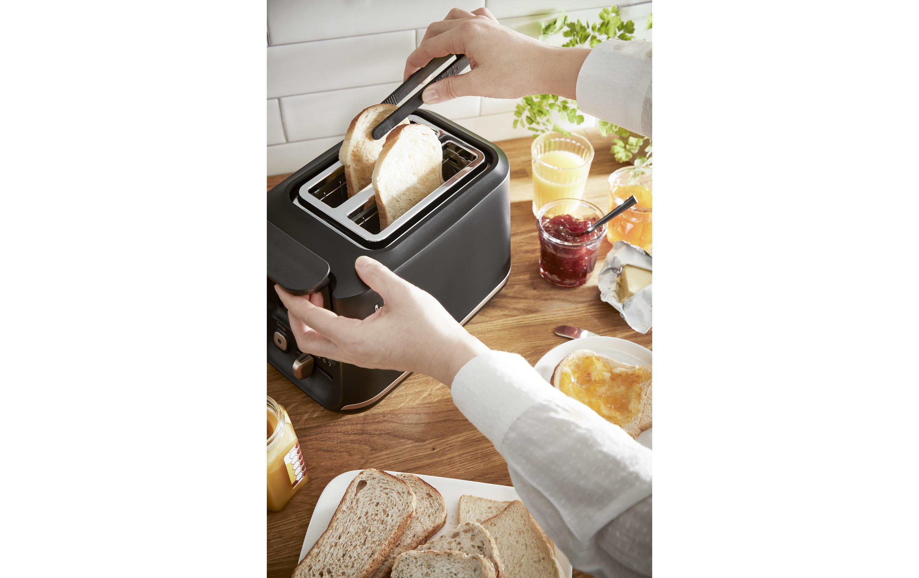 Toaster Includeo SchwarzZwei-Schlitz-Toaster