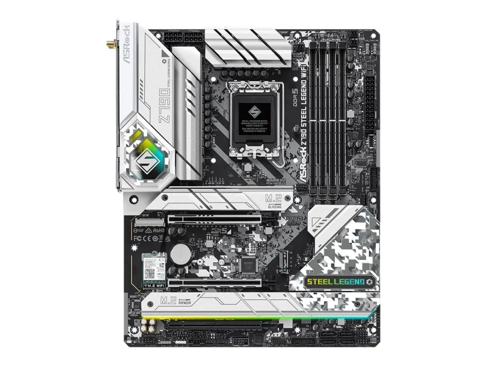 ASRock Z790 Steel Legend WiFi - Bundkort - ATX - LGA1700 sokkel - Z790 Chipset - USB-C 3.2 Gen 2x2, USB-C 3.2 Gen2, USB 3.2 Gen 2, USB 3.2 Gen 1 - 2.5 Gigabit LAN, Wi-Fi 6E, Bluetooth - onboard grafik (CPU påkrævet) - HD Audio (8-kanaler)