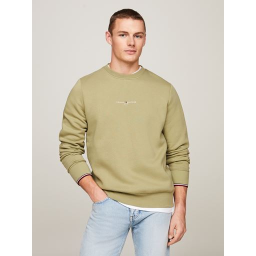 Tommy Hilfiger Logo Tipped Sweatshirt, Faded Olive, L