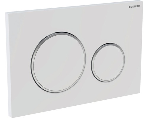GEBERIT Sigma 20 bedieningsplaat, glanzend witte plaat / glanzend witte knop / chromen sierringen 115.882.KJ.1