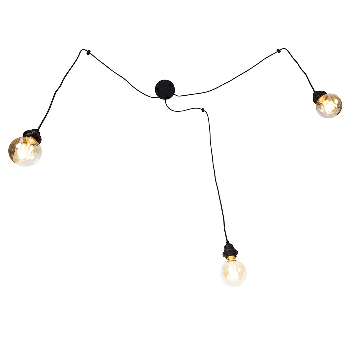 Industriële hanglamp zwart 3-lichts - Cava