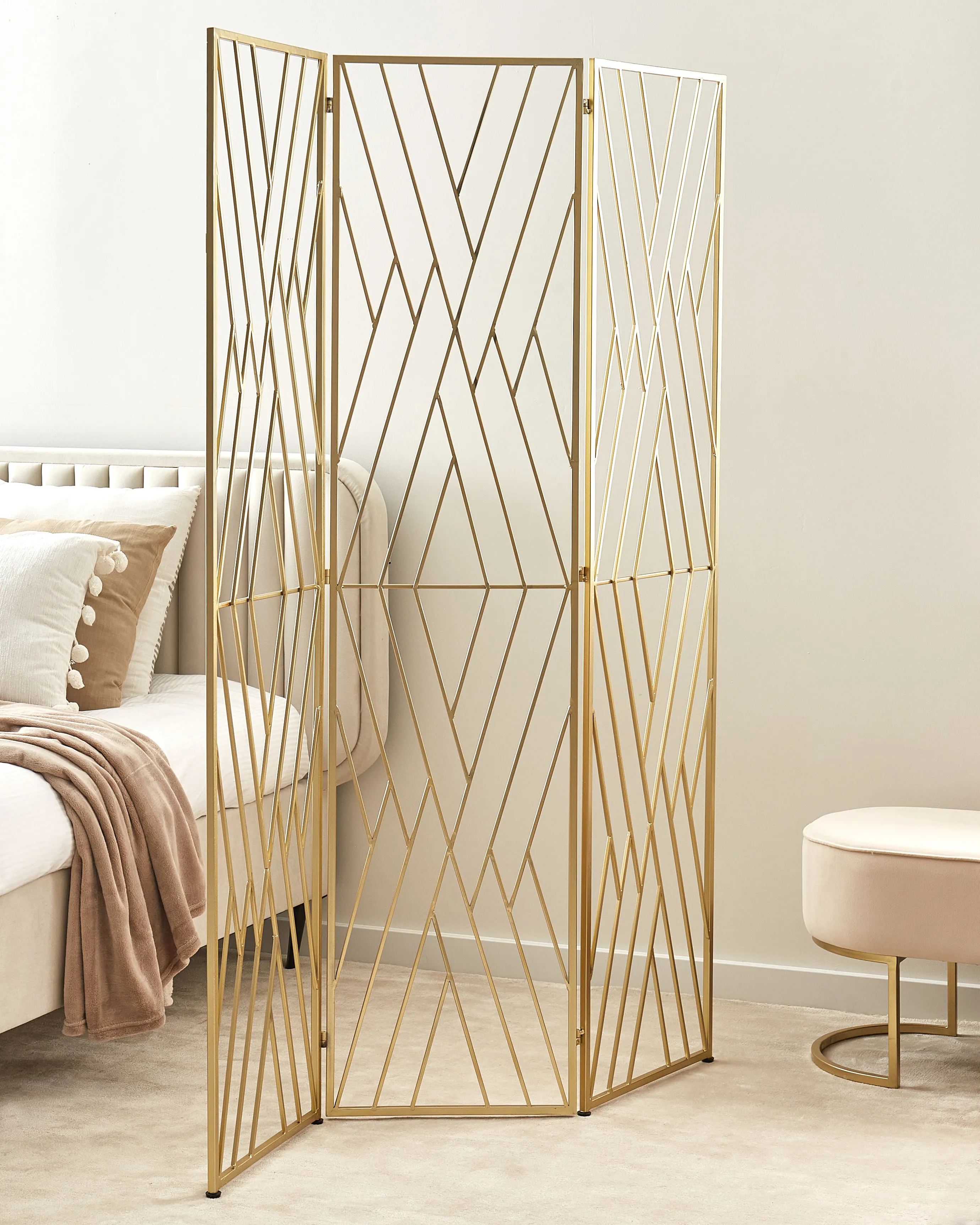 Roomdivider met 3 panelen ASOLO Goud 117 cm 170 cm