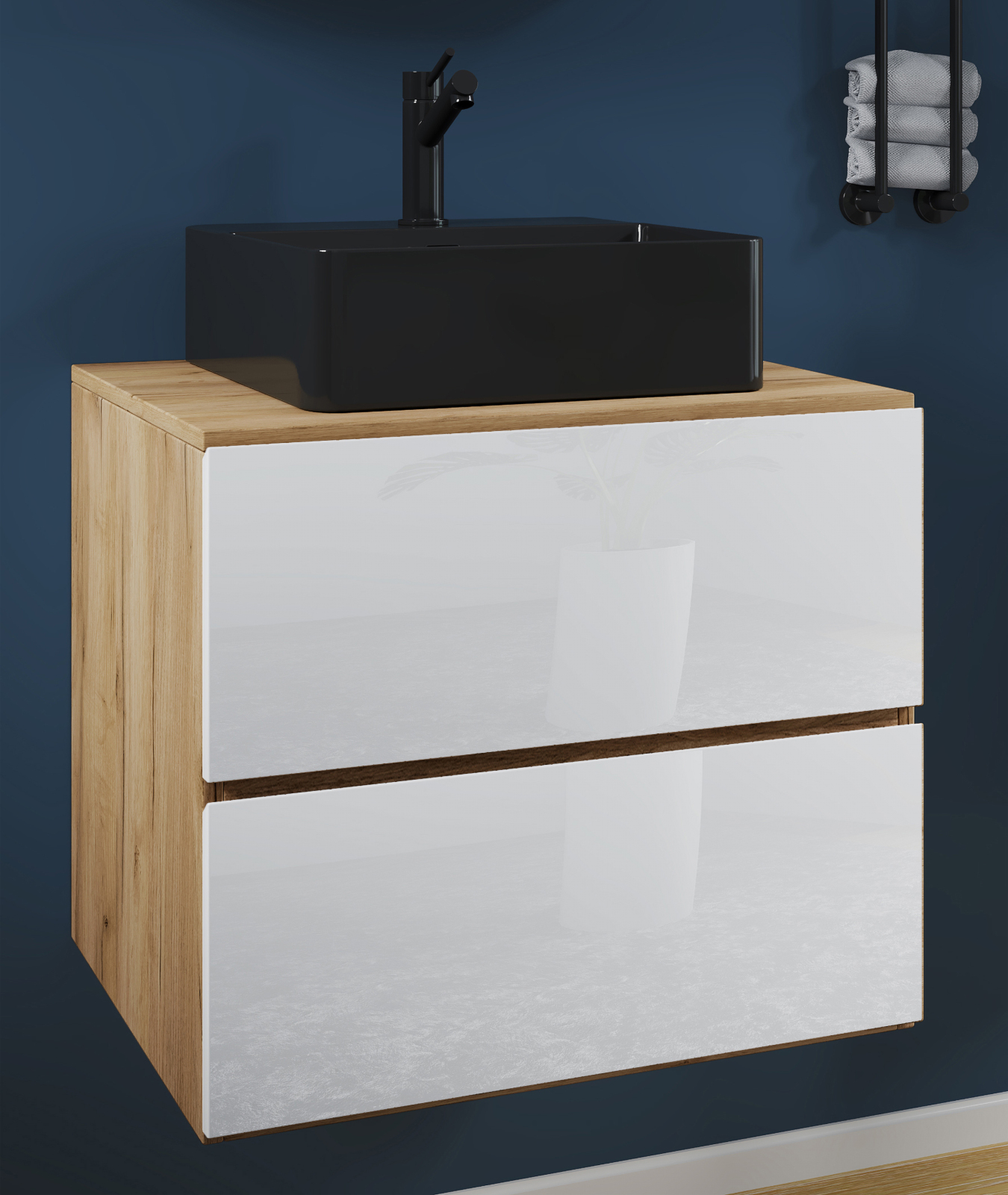 Waschtisch LENDAS BL S - Honig-Eiche-weiß - 60 cm