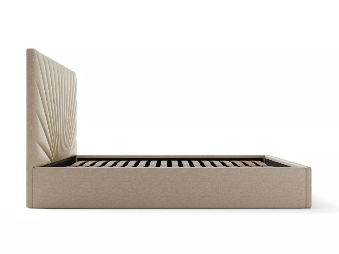 Lit coffre 160 x 200 cm - Tissu - Beige - RILIODA II de Pascal Morabito